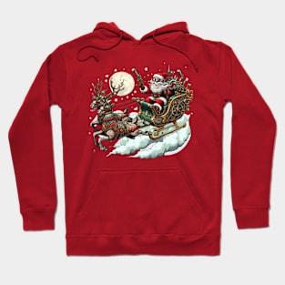 Steampunk Santa and Reindeer Hoodie